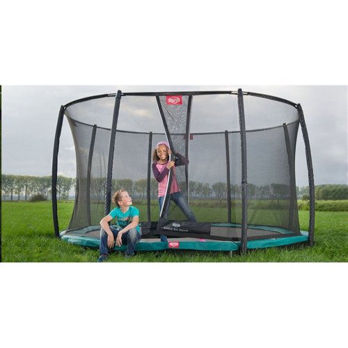 Батут  Berg InGround Favorit 14 ft 430 Green + сетка Deluxe InGround - фото №5